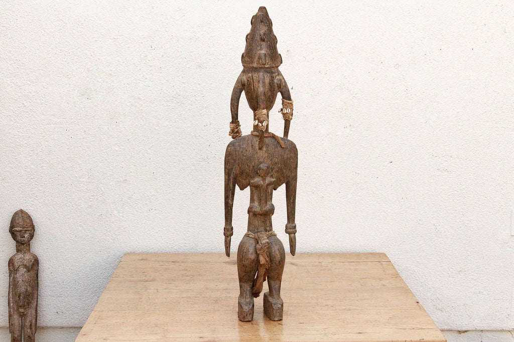 Antique Oxidized Wood African Maternity Figure