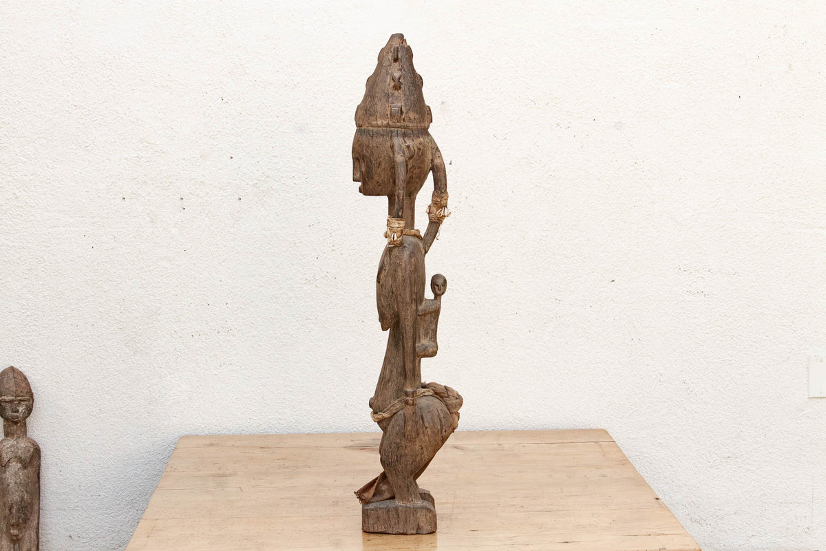 Antique Oxidized Wood African Maternity Figure (Trade)