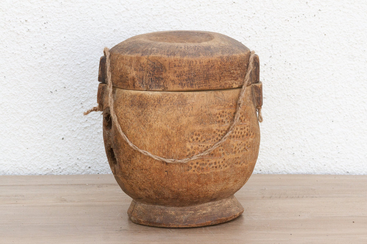 Antique Wooden Food Storage Basket