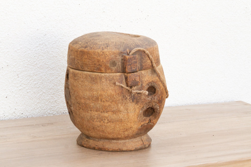 Antique Wooden Food Storage Basket