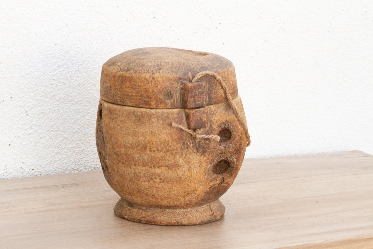 Antique Wooden Food Storage Basket
