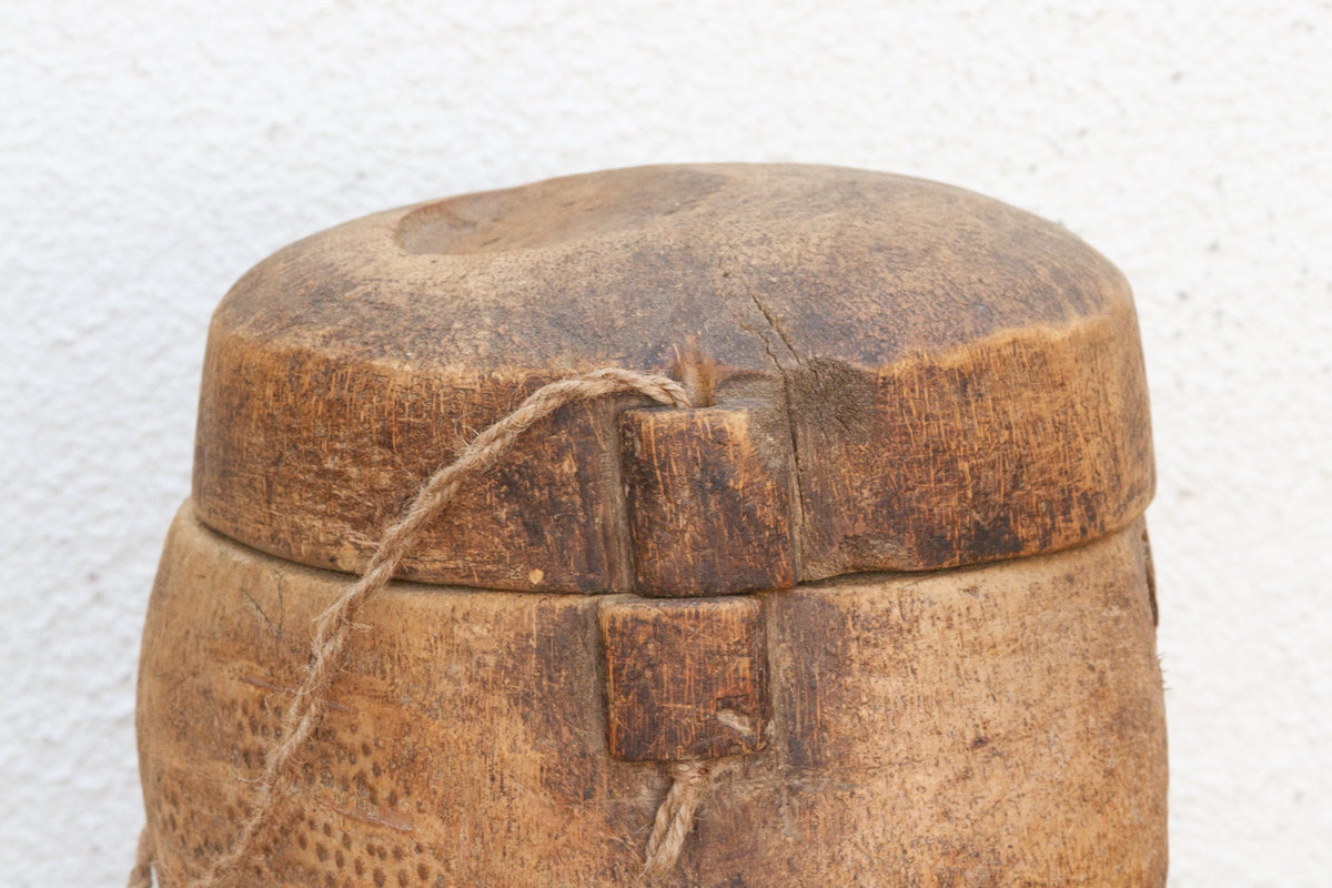 Antique Wooden Food Storage Basket