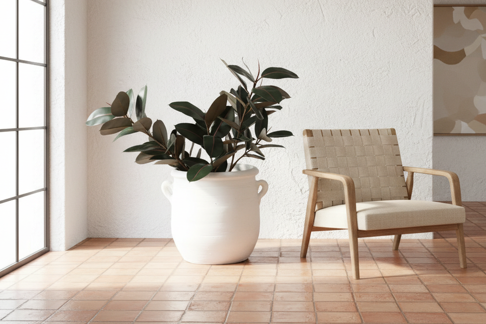 Rustic White Terracotta Mediterranean Planter