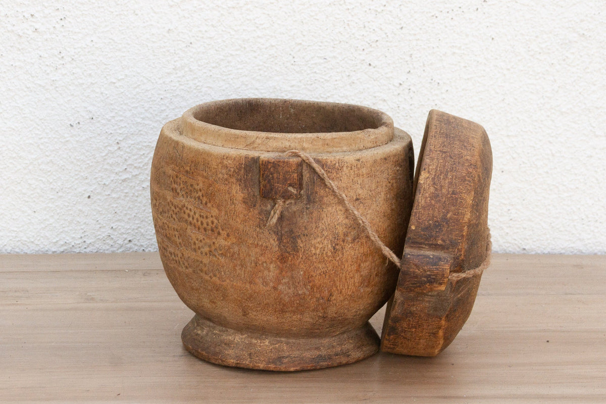 Antique Wooden Food Storage Basket