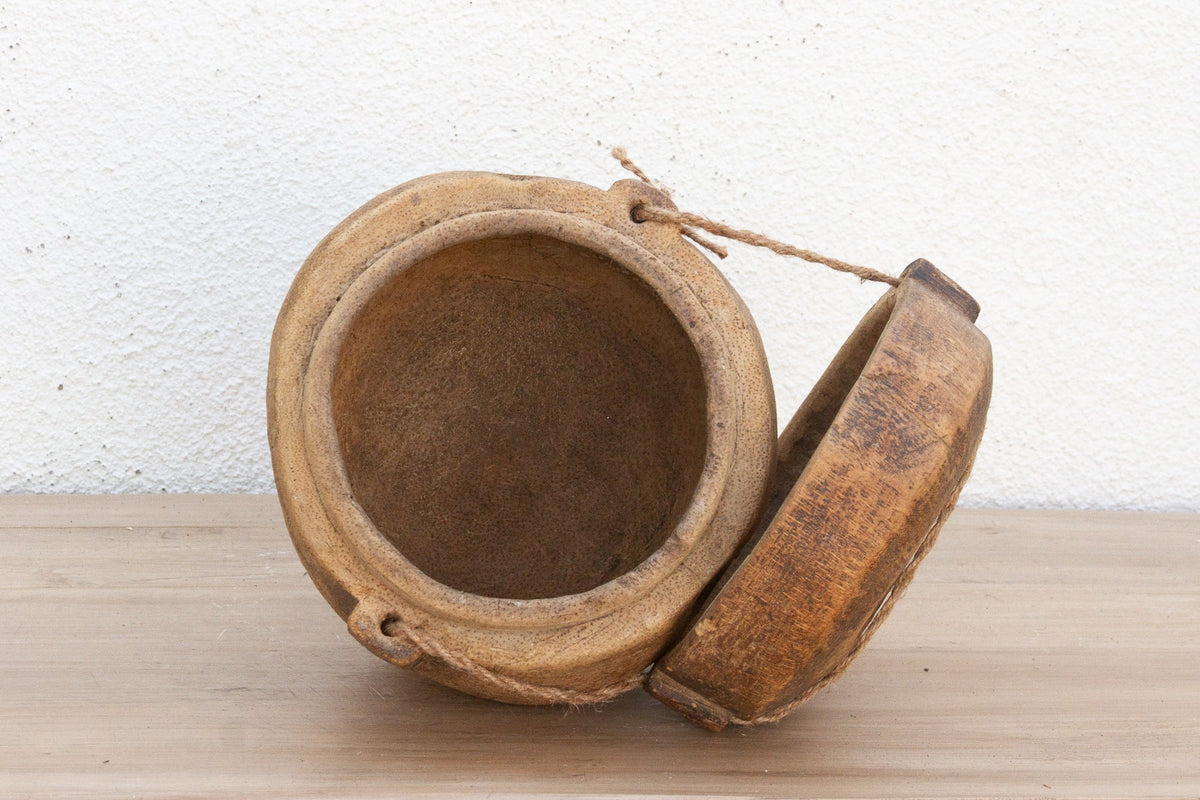 Antique Wooden Food Storage Basket