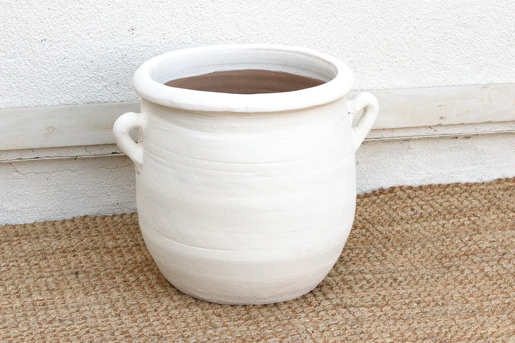 Rustic White Terracotta Mediterranean Planter