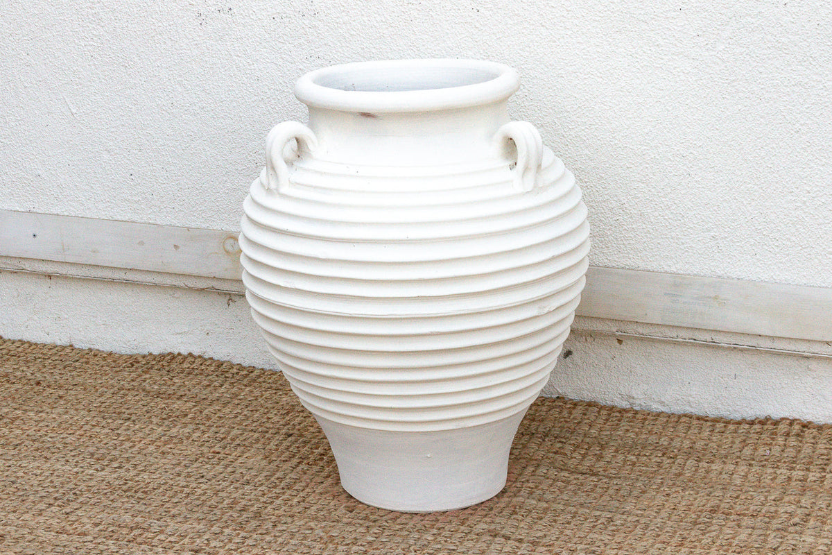 Large White Terracotta Greek Planter