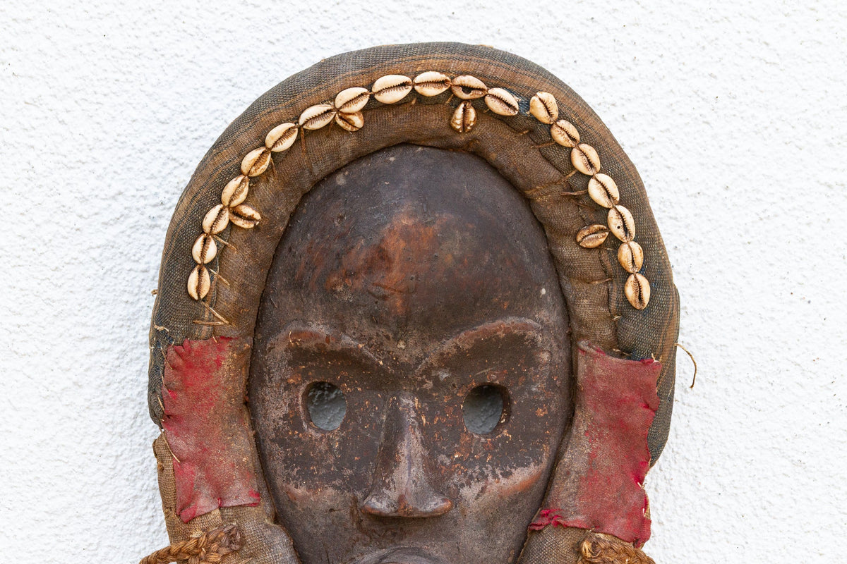 Original Ceremonial African Cowrie Mask