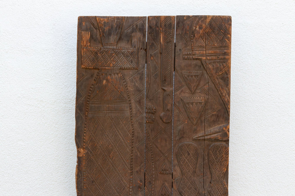 Finely Carved Antique African Nupe Door