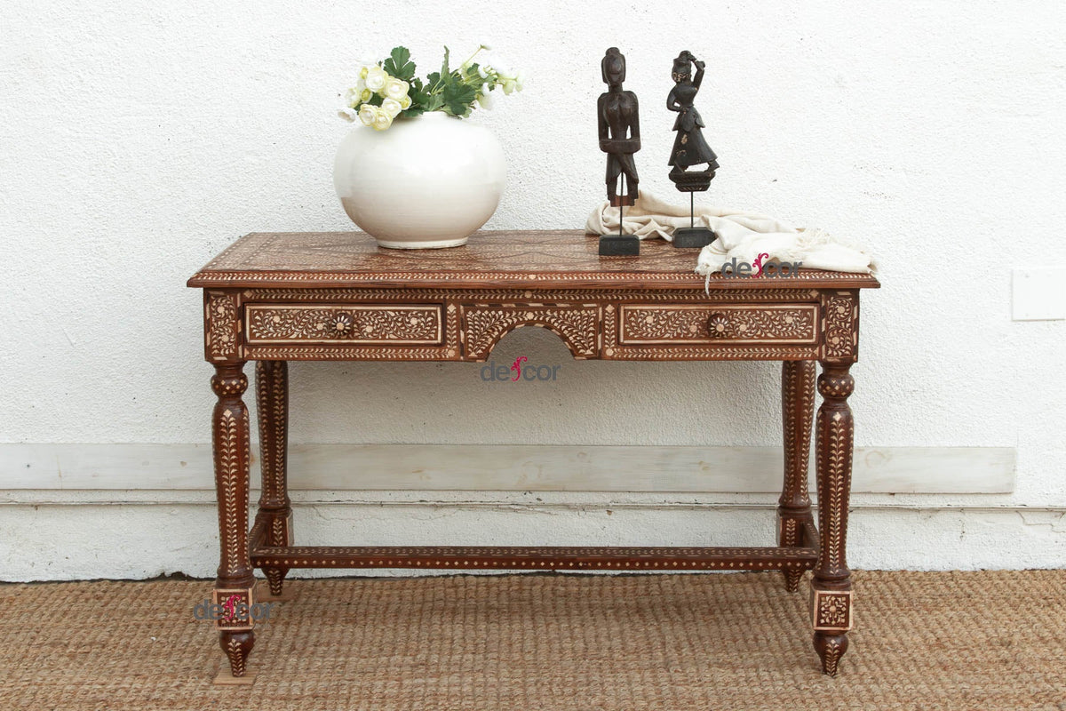 Exquiste Medallion Top Inlay Writing Table (Trade)