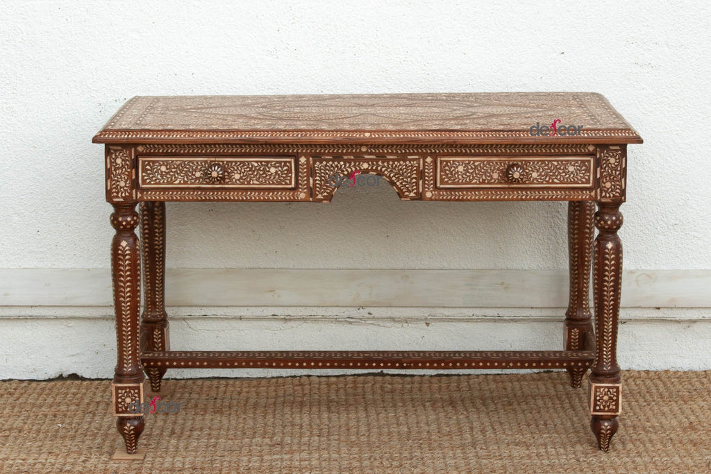 Exquiste Medallion Top Inlay Writing Table (Trade)