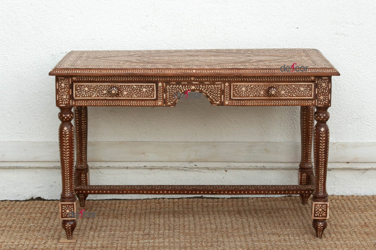 Exquiste Medallion Top Inlay Writing Table (Trade)