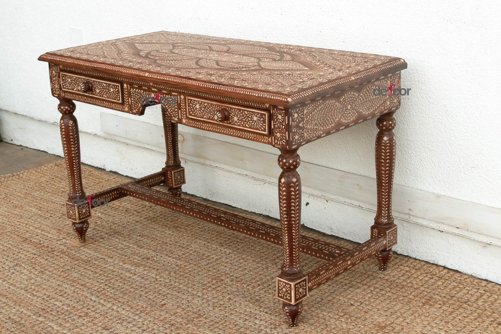 Exquiste Medallion Top Inlay Writing Table (Trade)