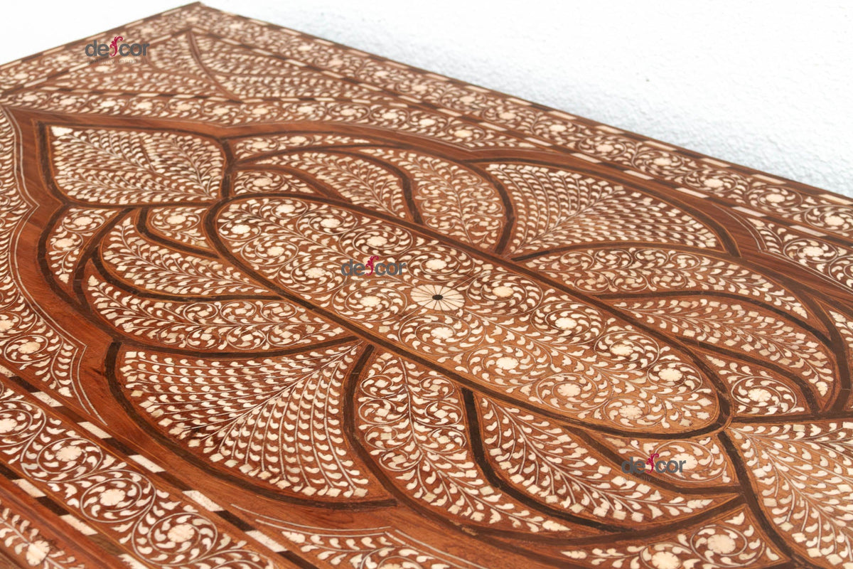 Exquisite Medallion Top Inlay Writing Table