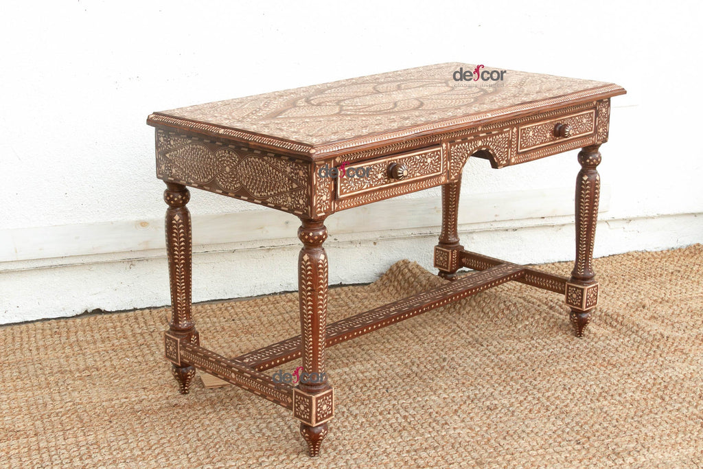 Exquiste Medallion Top Inlay Writing Table (Trade)