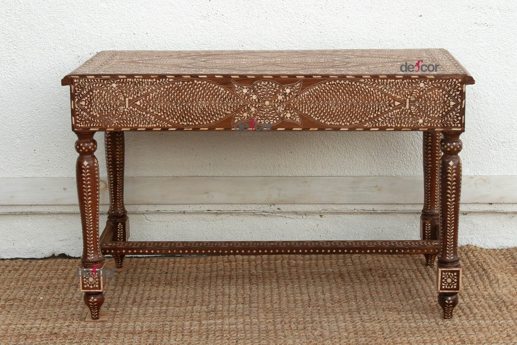 Exquiste Medallion Top Inlay Writing Table (Trade)