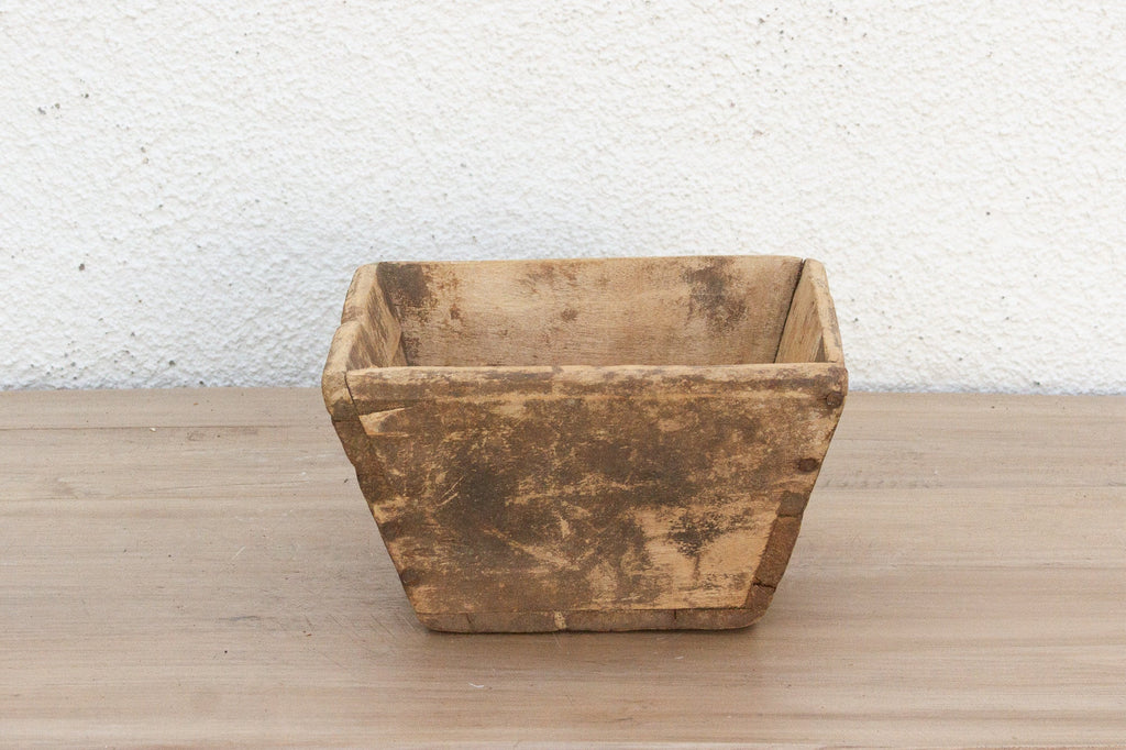 Charming Wood Basket w/Aged Patina