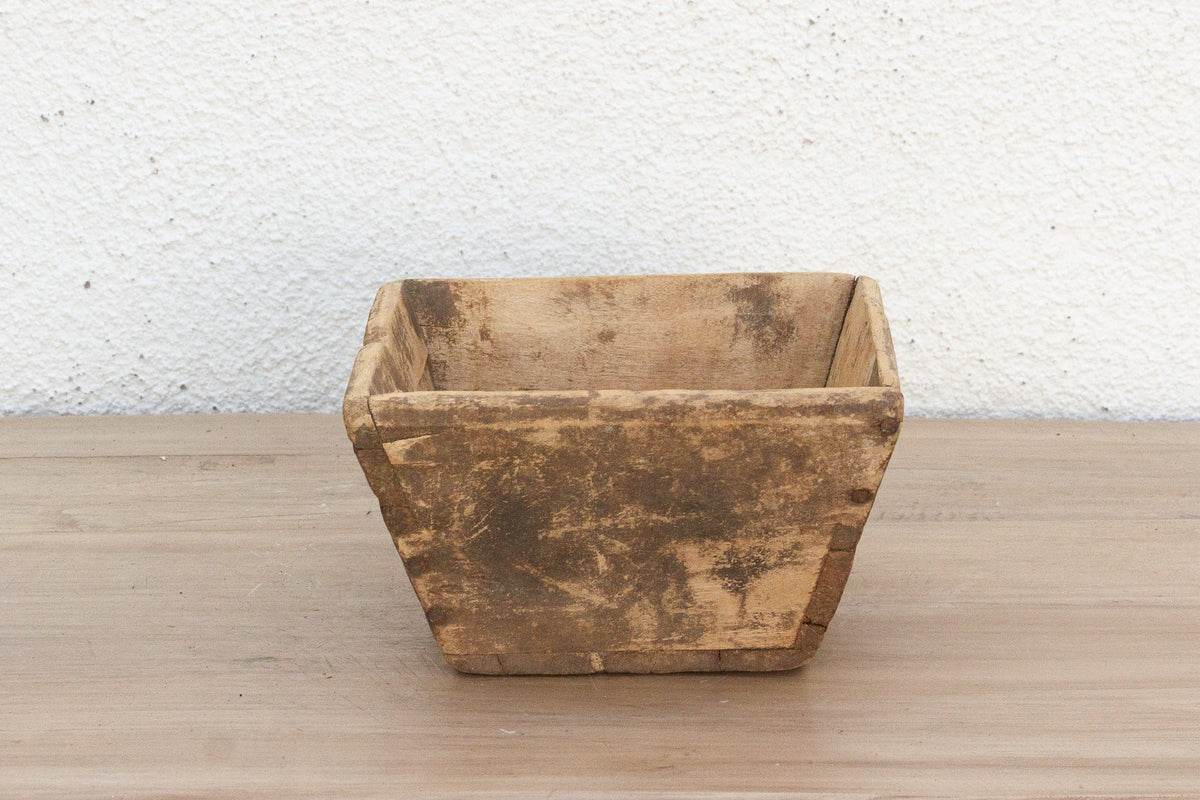 Charming Wood Basket w/Aged Patina