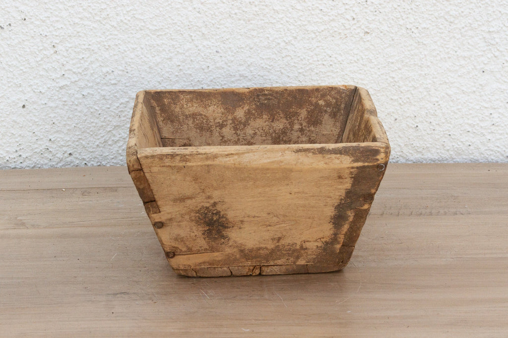 Charming Wood Basket w/Aged Patina