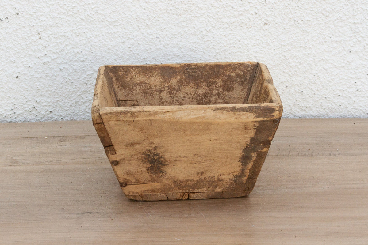 Charming Wood Basket w/Aged Patina