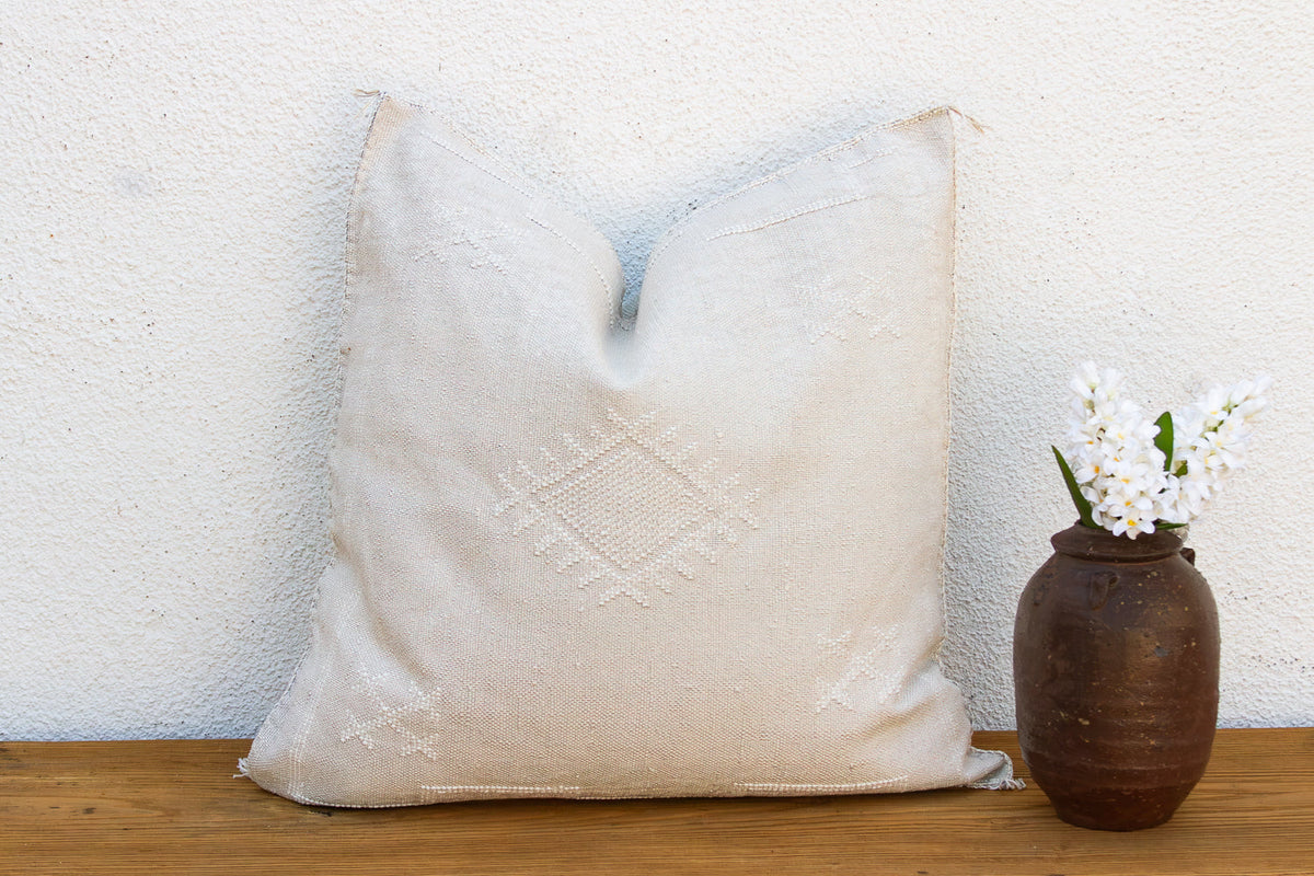 24" Dune Script Moroccan Silk Pillow