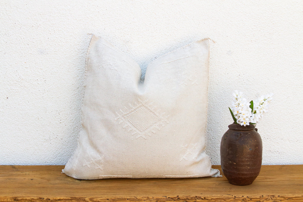24" Dune Script Moroccan Silk Pillow