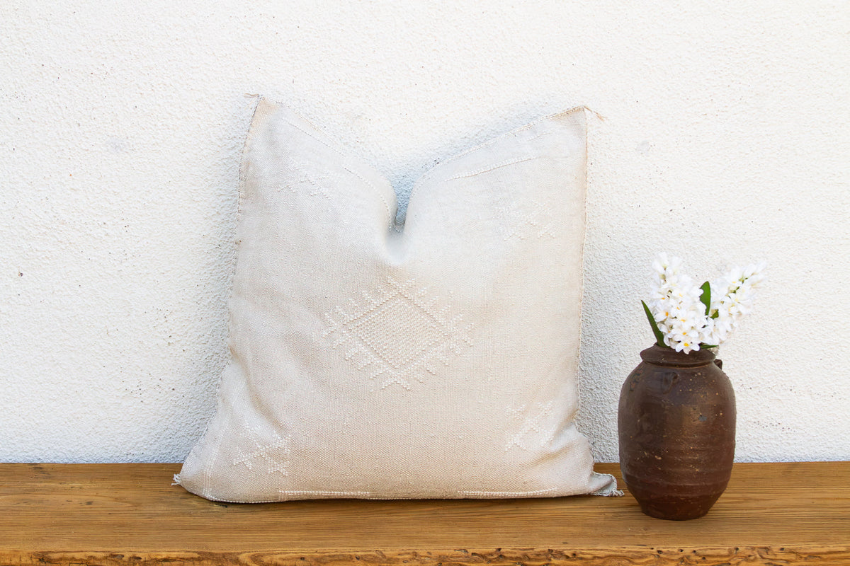 24" Dune Script Moroccan Silk Pillow