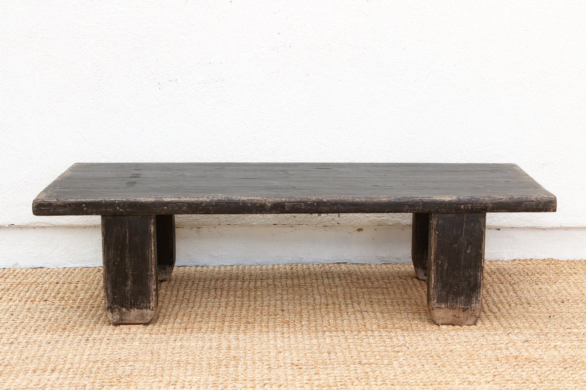 Rustic Farmhouse Patinated Black Coffee Table