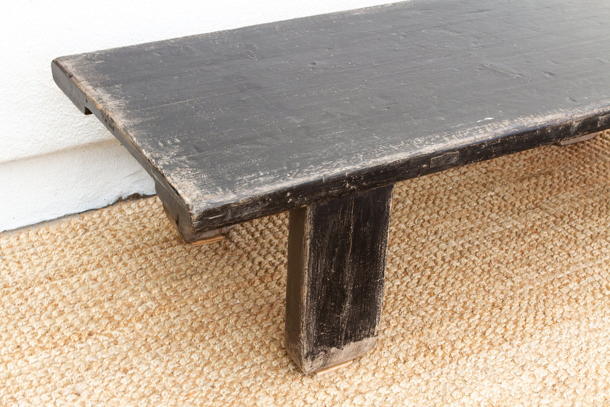 Rustic Farmhouse Patinated Black Coffee Table