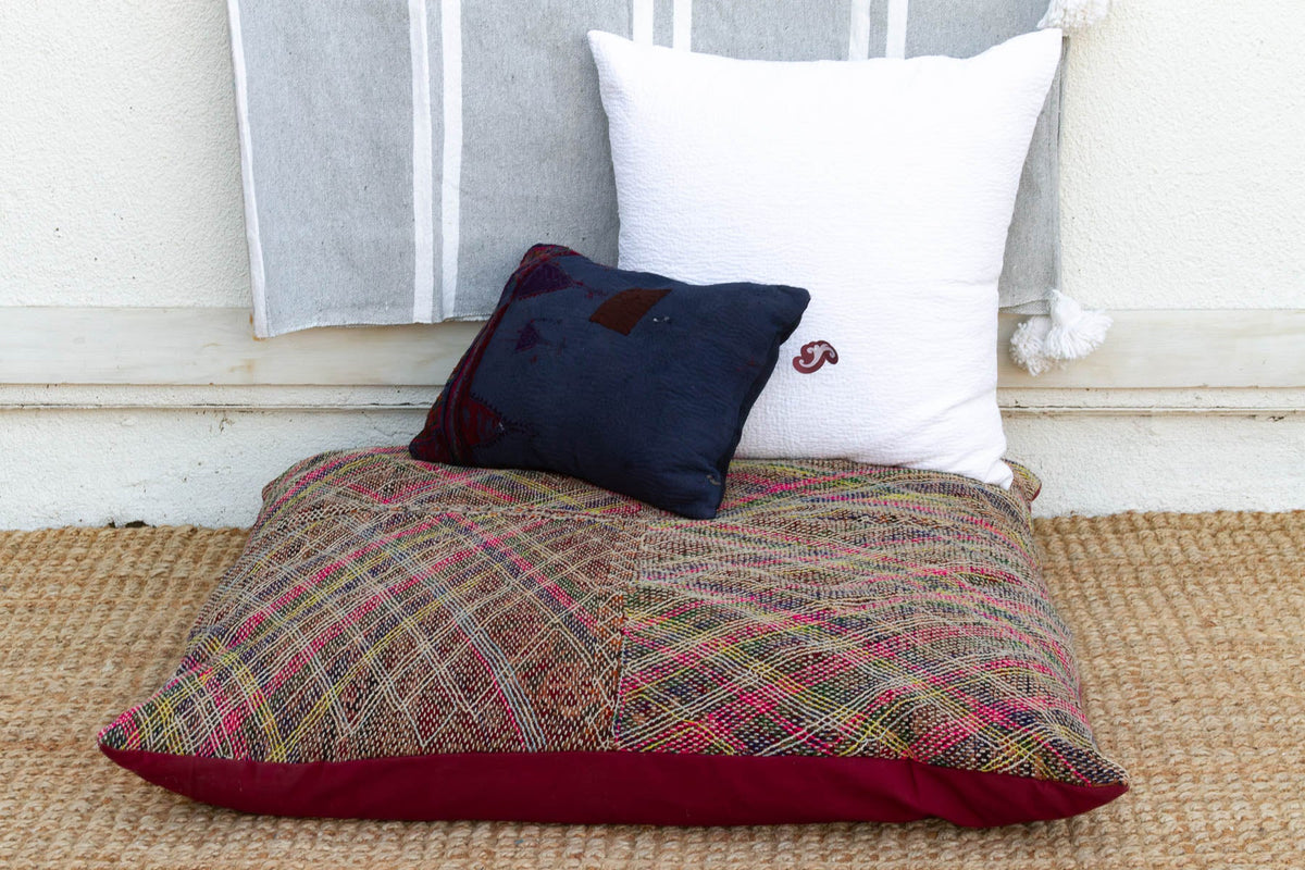 Antique Multicolor Confetti Saami Floor Cushion