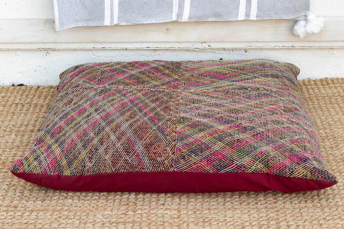 Antique Multicolor Confetti Saami Floor Cushion