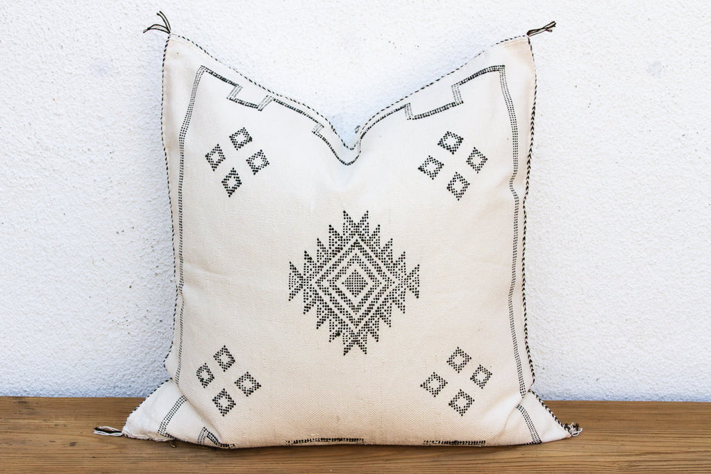 24" Casbah Charcoal Moroccan Silk Pillow