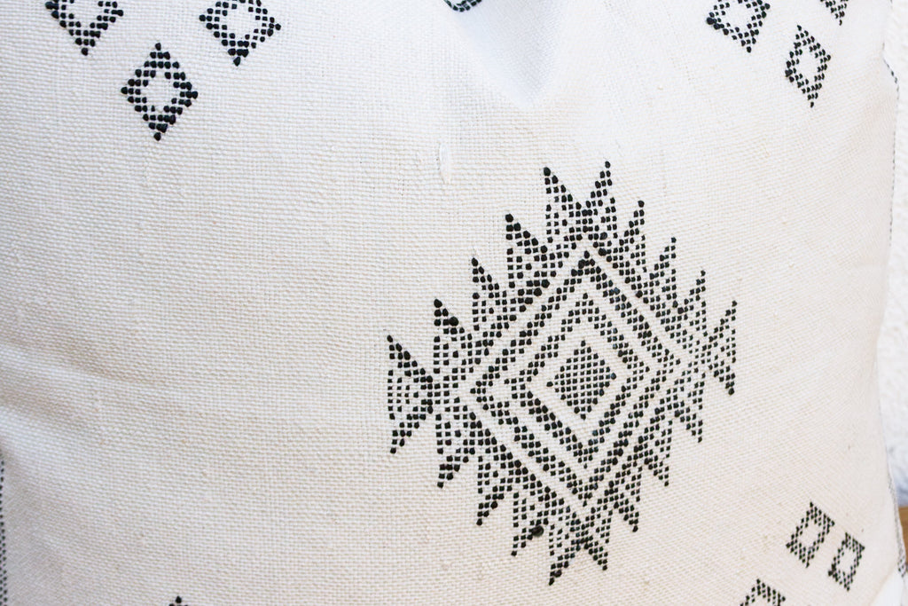24" Casbah Charcoal Moroccan Silk Pillow