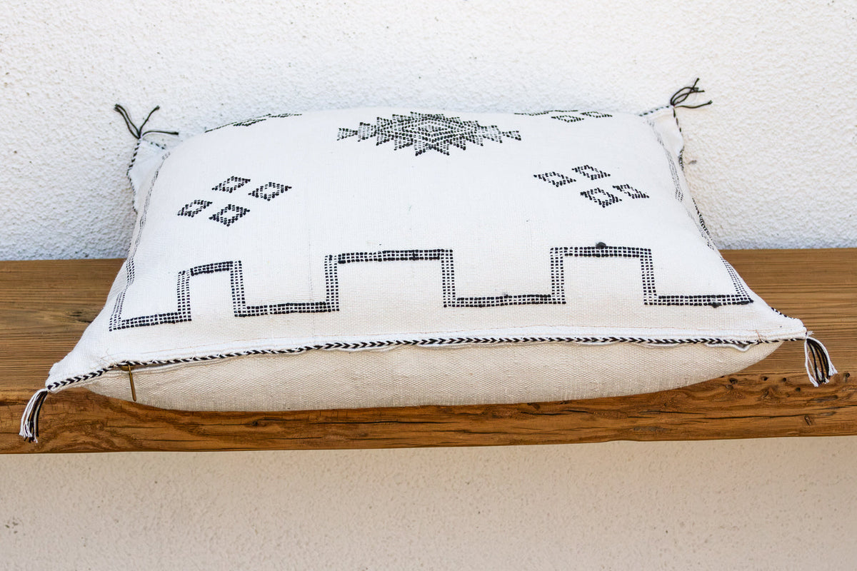 24" Casbah Charcoal Moroccan Silk Pillow