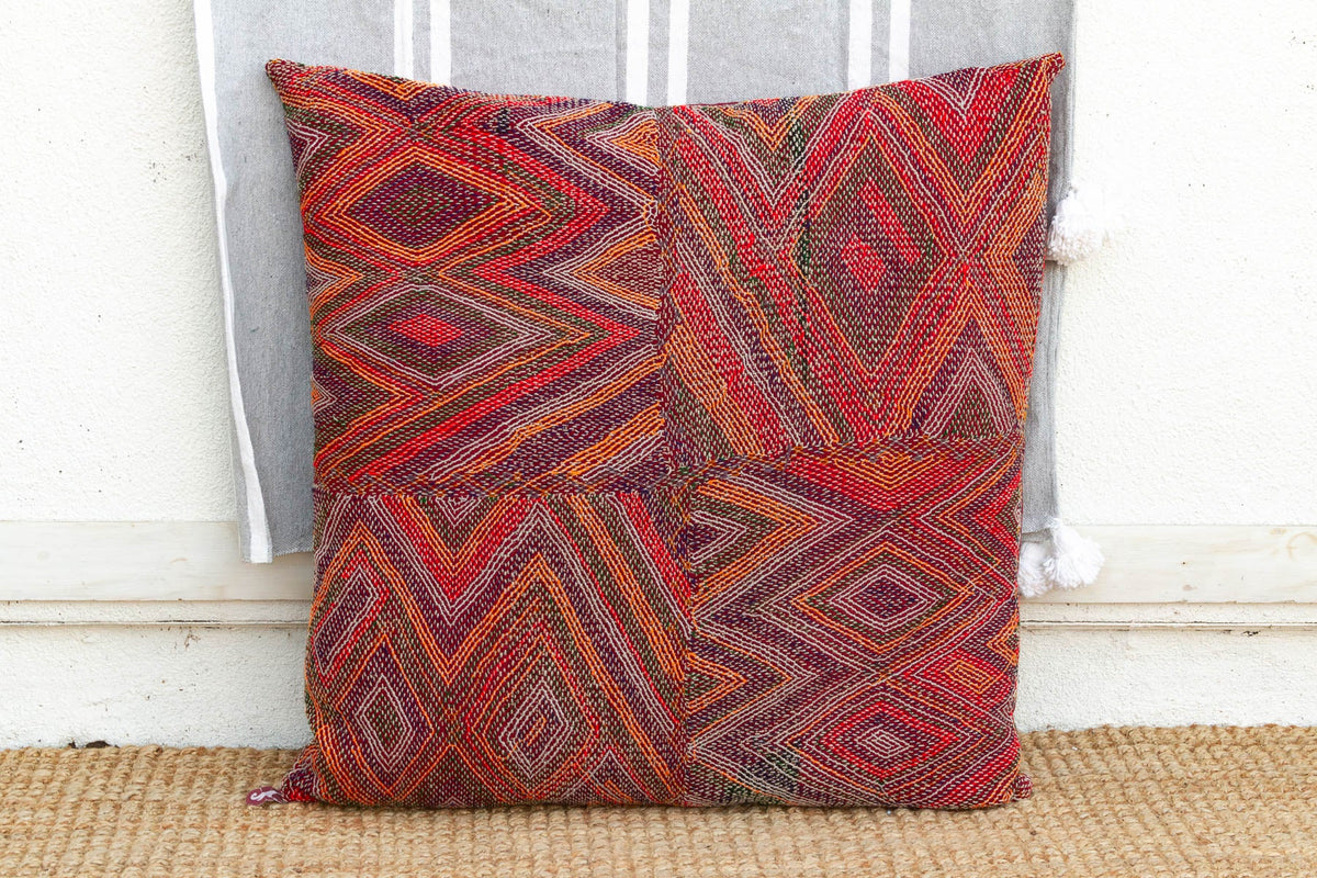 Antique Multicolor Chevron Pattern Saami Floor Lounger