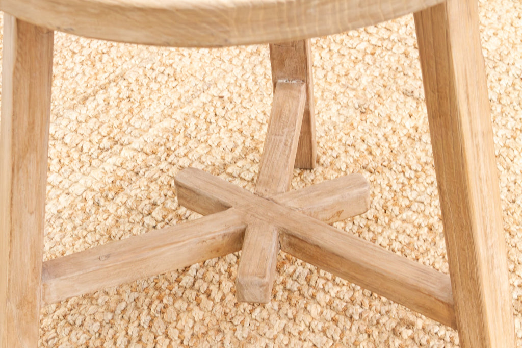 Bleached Wood Round Occasional Table