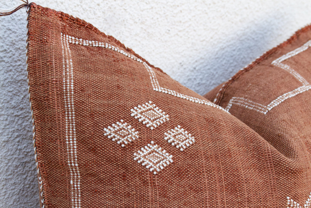 24" Terracotta Star Moroccan Silk Pillow
