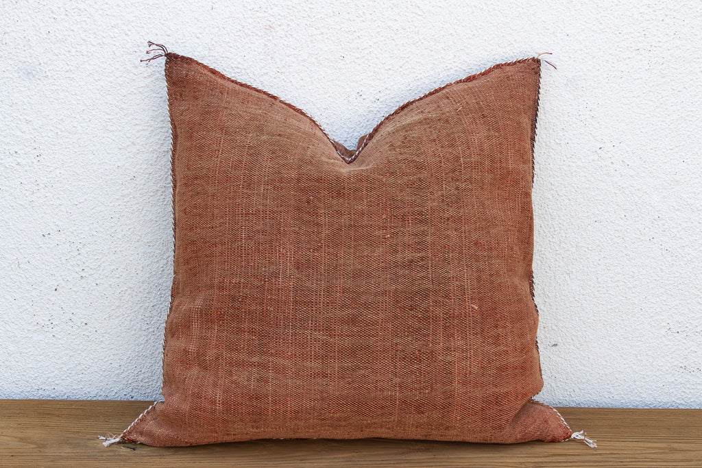 24" Terracotta Star Moroccan Silk Pillow