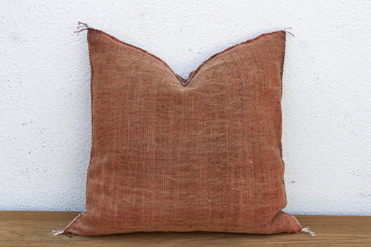 24" Terracotta Star Moroccan Silk Pillow