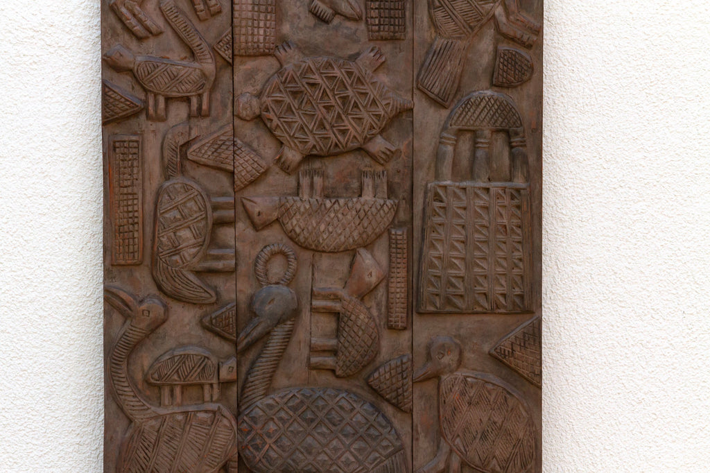 Animal Motif Carved Vintage Nupe Panel (Trade)