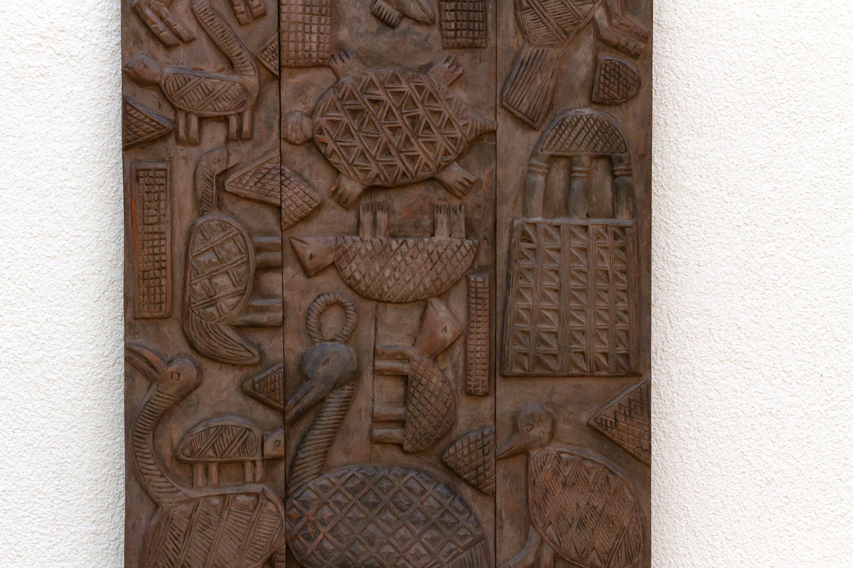 Animal Motif Carved Vintage Nupe Panel (Trade)