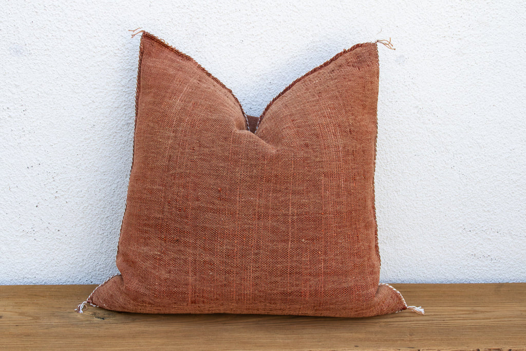 24" Rust Trail Moroccan Silk Pillow