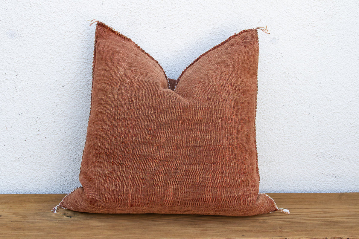 24" Rust Trail Moroccan Silk Pillow