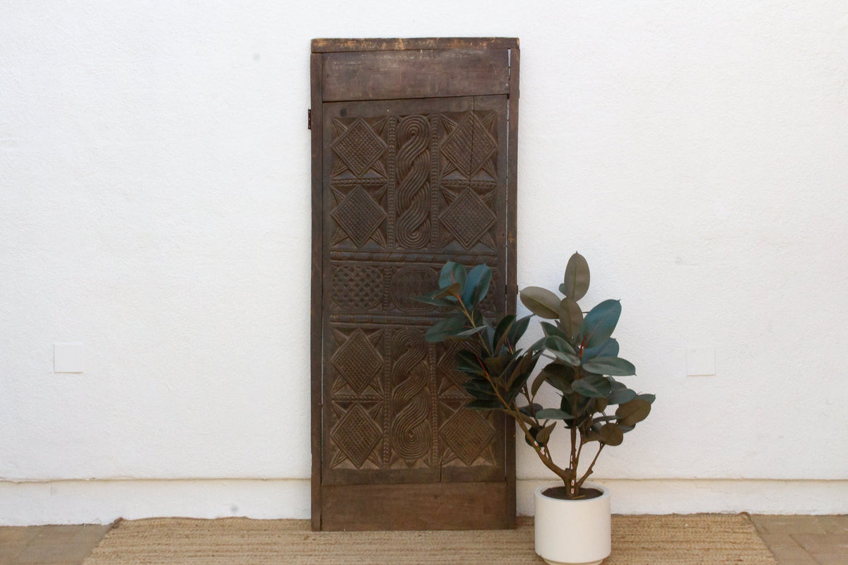 Antique Finely Carved Braided African Door