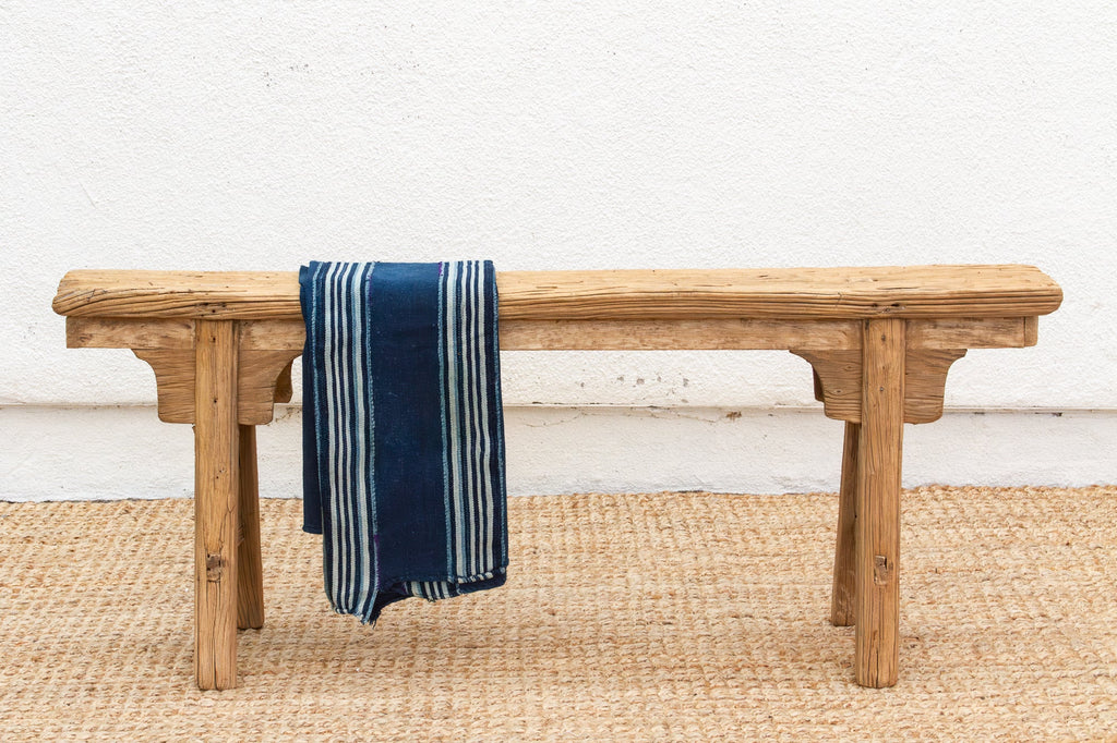 Slim Antique Farmhouse Bench