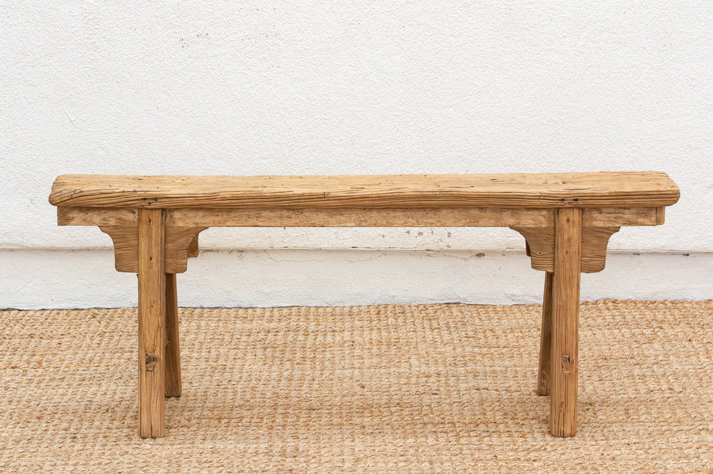 Slim Antique Farmhouse Bench