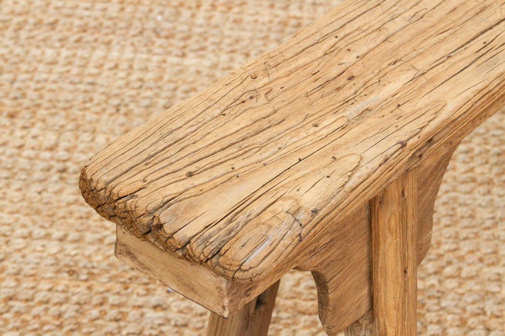 Slim Antique Farmhouse Bench