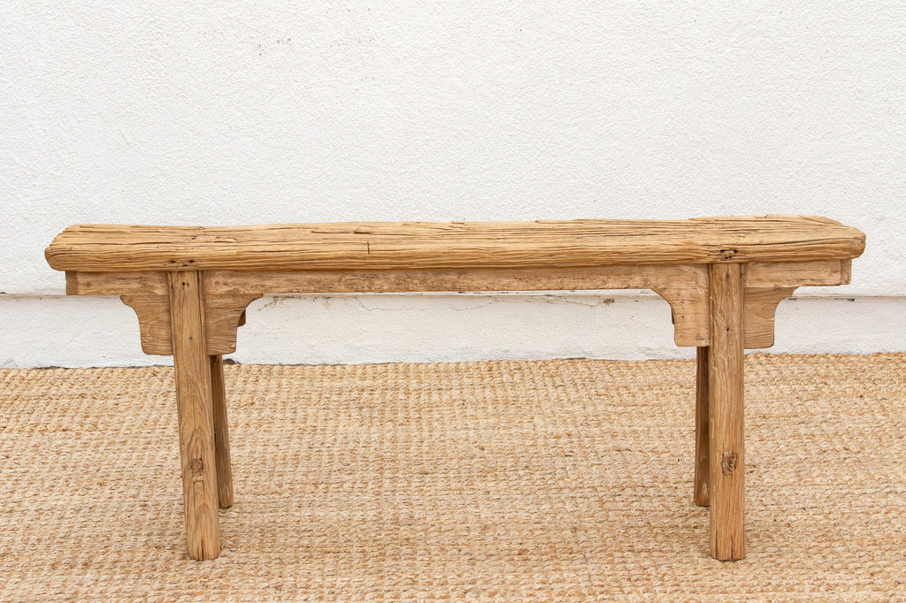 Slim Antique Farmhouse Bench