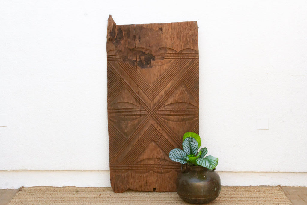 Ancient Anya Carved Medallion Igbo Door