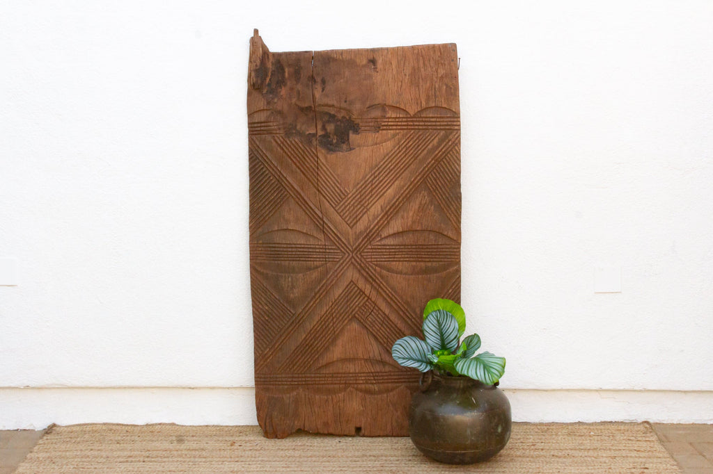 Ancient Anya Carved Medallion Igbo Door